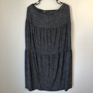 Black and White Polka Dot Maxi Skirt size Large